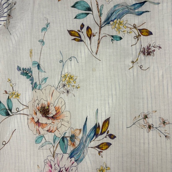 Johnny Was Workshop Effortless Puff Sleeve Peasant Blouse Tassel Scarf Mix Sz S - Picture 9 of 11